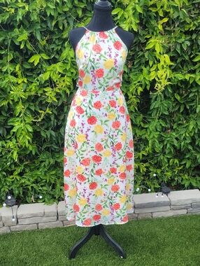 Audrey Parks Johnie Halter Floral Midi Dress From Francesca's Sz S